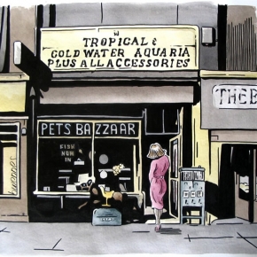 Pets Bazzaare, Breck Road, Liverpool 5, Watercolour 2008