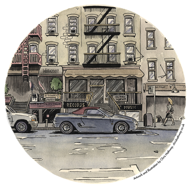 Roadside street view illustration